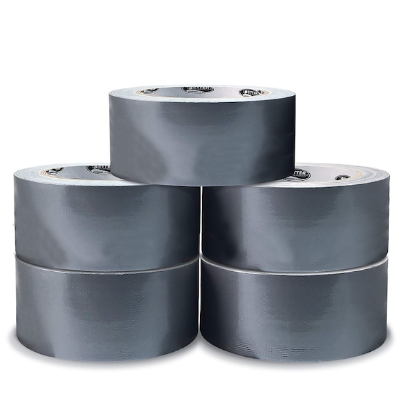 Better Office Products Duct Tape, Heavy Duty, 7.3mil, 1.88 Inch x 30 Yards Per Roll, Easy Tear, Silver, 5PK 40593 - main